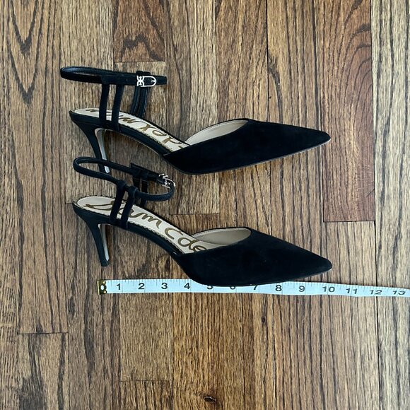 Sam Edelman Javin Women's Black Suede Mary Jane Pointed Toe Pumps 8 - Picture 3 of 7